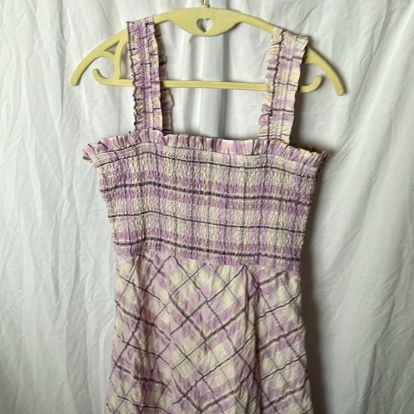 Boston Proper: Purple/White Plaid Maxi Sundress- Ruffles- M - Picture 13 of 16